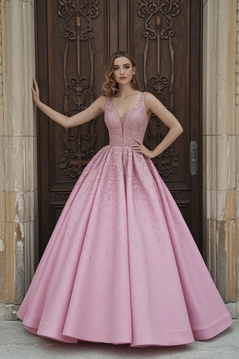 Pink Prom Dresses Ball Gown Styles for a Dreamy Night outfit idea