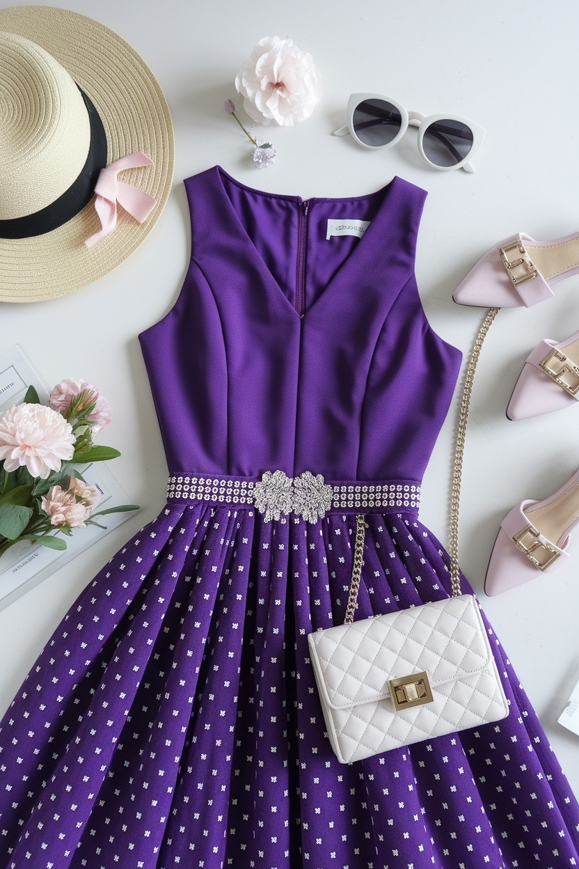 Purple Dress Outfit Party Classy: Stand Out in Style outfit idea