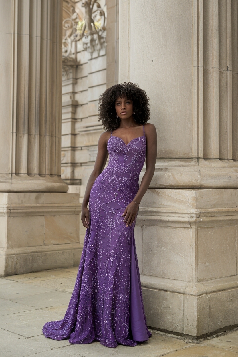 Purple Prom Dresses for Black Women: Royal Inspirations outfit idea
