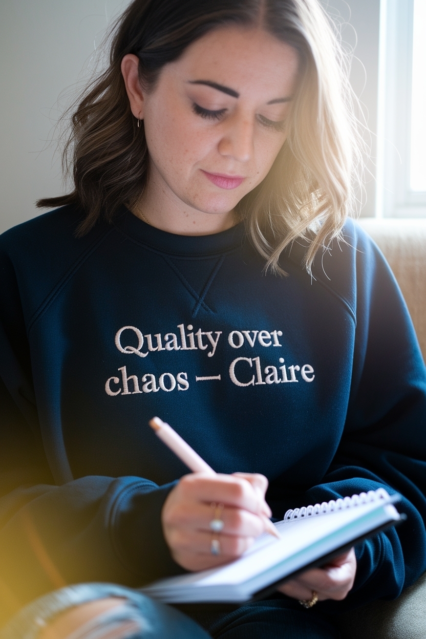 Quality over chaos claire: Choosing lasting pieces in fashion outfit idea