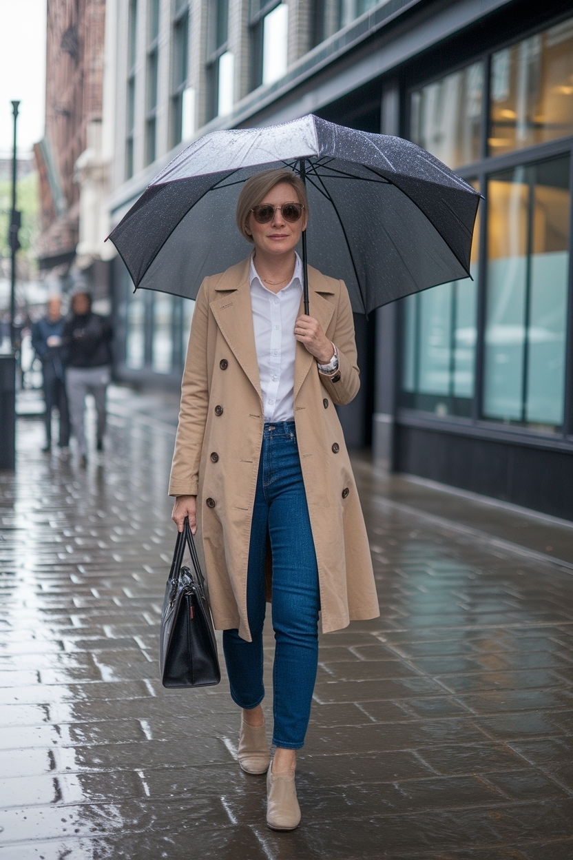 Rainy Day Outfit for Work Office: Practical Yet Stylish outfit idea