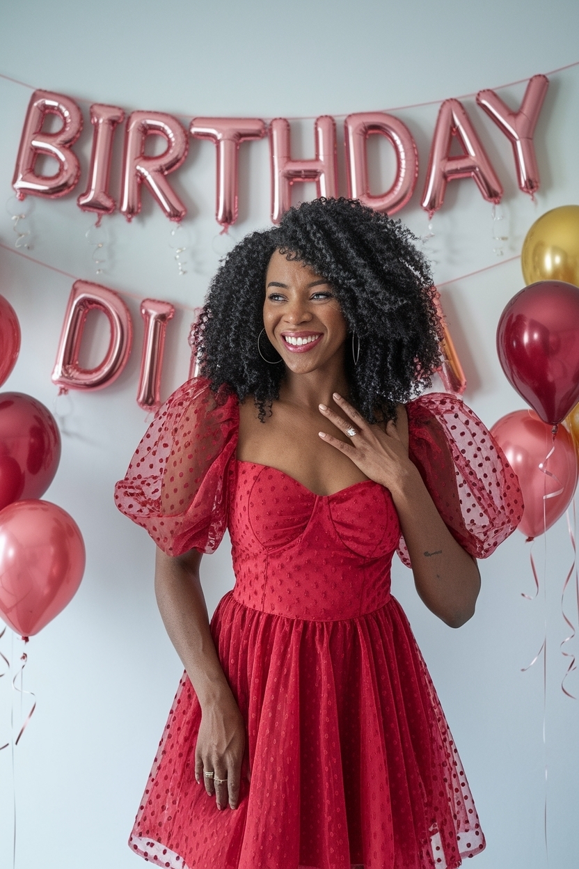 Bold Red Birthday Dress for Black Women to Celebrate outfit idea