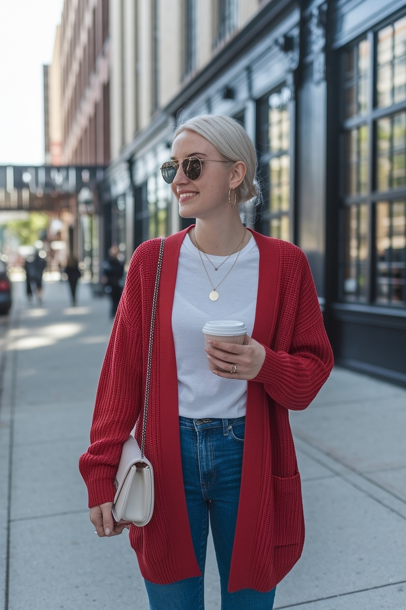 Red Cardigan Outfit Ideas for Women: Standout Styles outfit idea