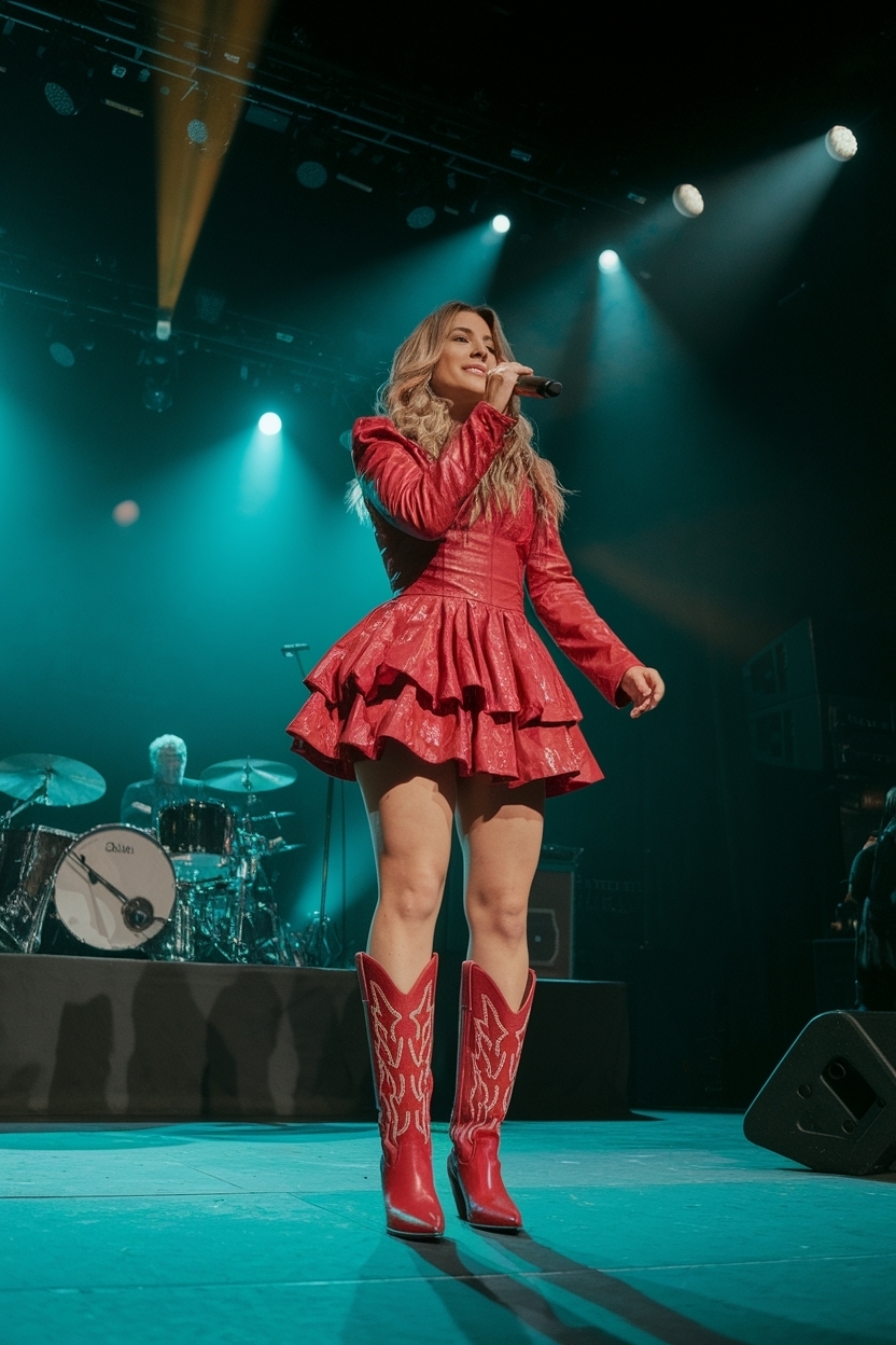 Red Cowboy Boots Outfit Concert: Trendy Choices outfit idea