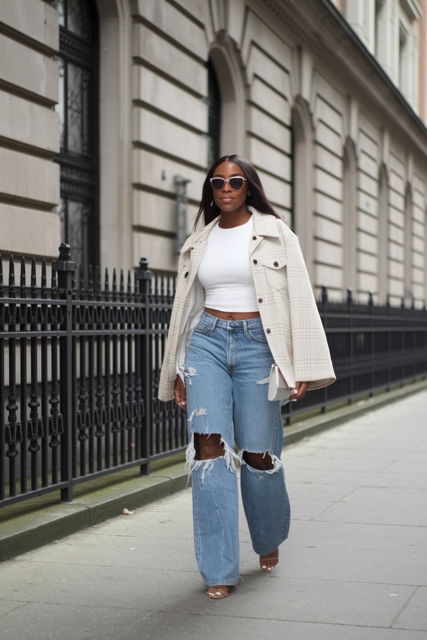 Ripped Jeans Outfit Black Women: Stylish and Bold Choices outfit idea