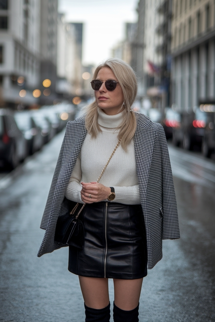 Short Black Skirt Outfit Winter: Layered Elegance outfit idea