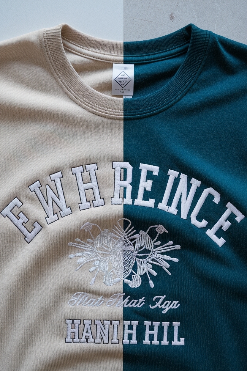 Side by Side Flat Lay of Embroidered Creations to Try outfit idea