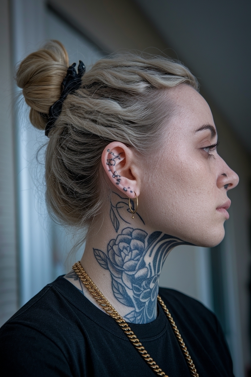 Side of Neck Tattoos Women: Designs That Inspire outfit idea