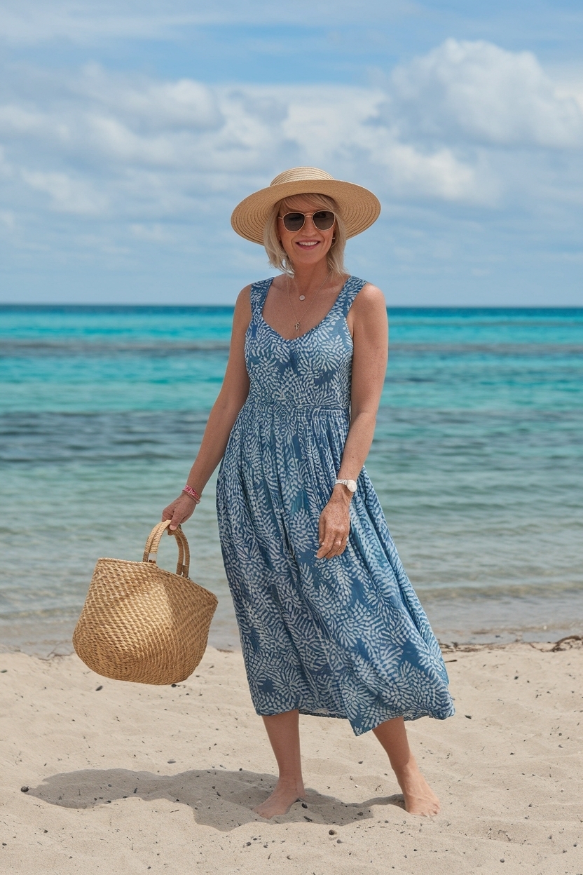 Summer Beach Dresses for Women Over 50: Relaxed Looks outfit idea