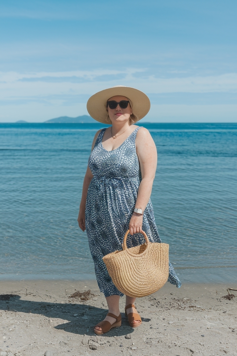 Summer Beach Outfit Women Over 40 Plus S: Beach Ready outfit idea