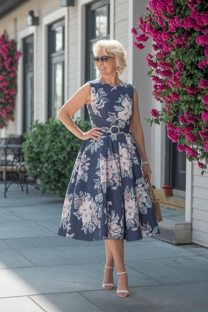 Summer Cocktail Dresses for Women Over 50: Evening Elegance outfit idea