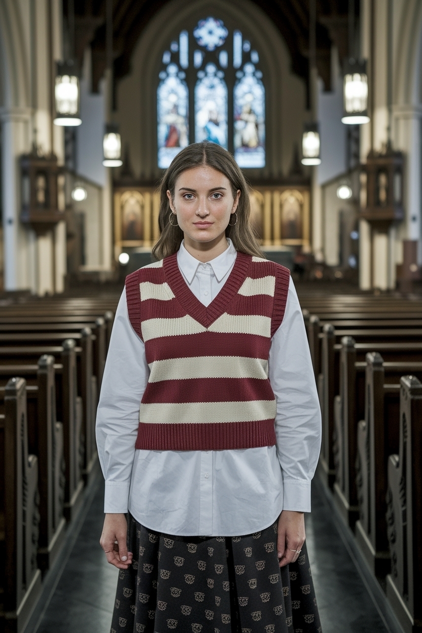 Sweater Vest Outfit Women Church: Cozy and Fashion-Forward outfit idea