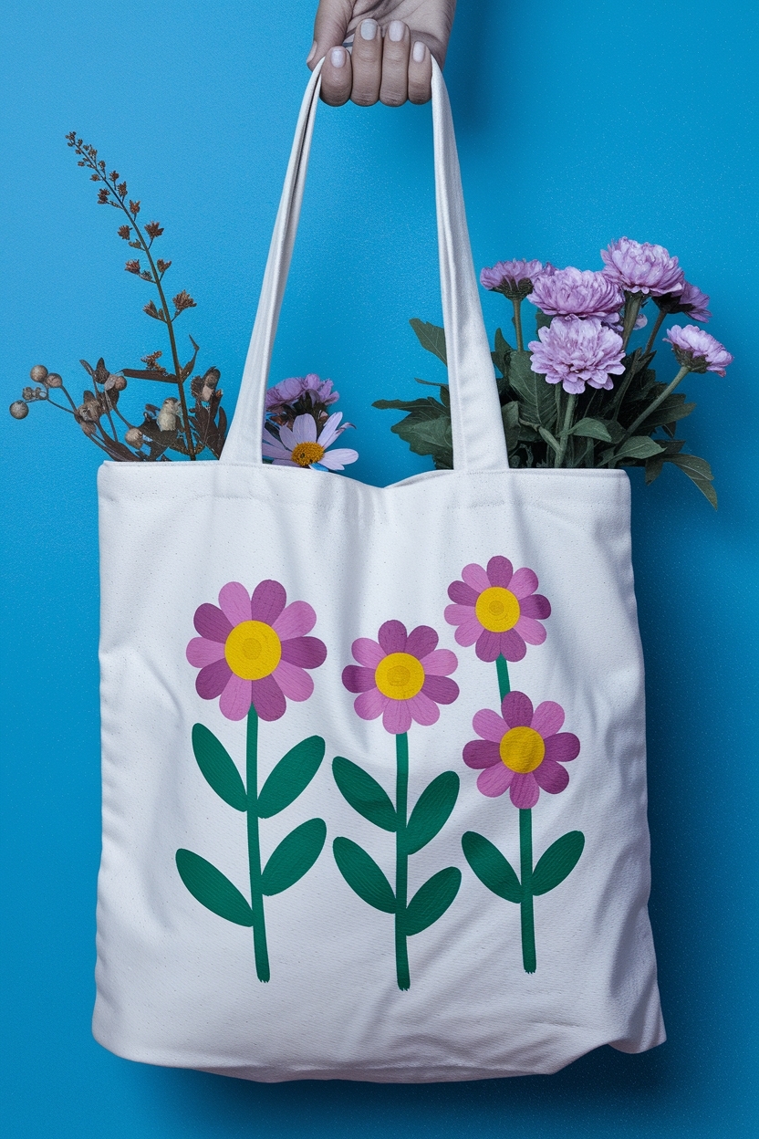 Beautiful Tote Bag Painting Ideas Flowers to Brighten Your Day outfit idea