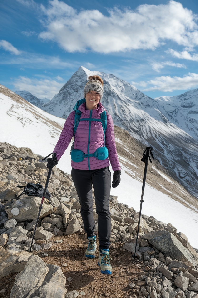 Trekking Outfit Women Mountain Winter Essentials outfit idea