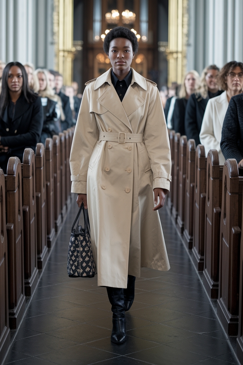 Trench Coat Church Outfit for Black Women: Stay Stylish & Warm outfit idea