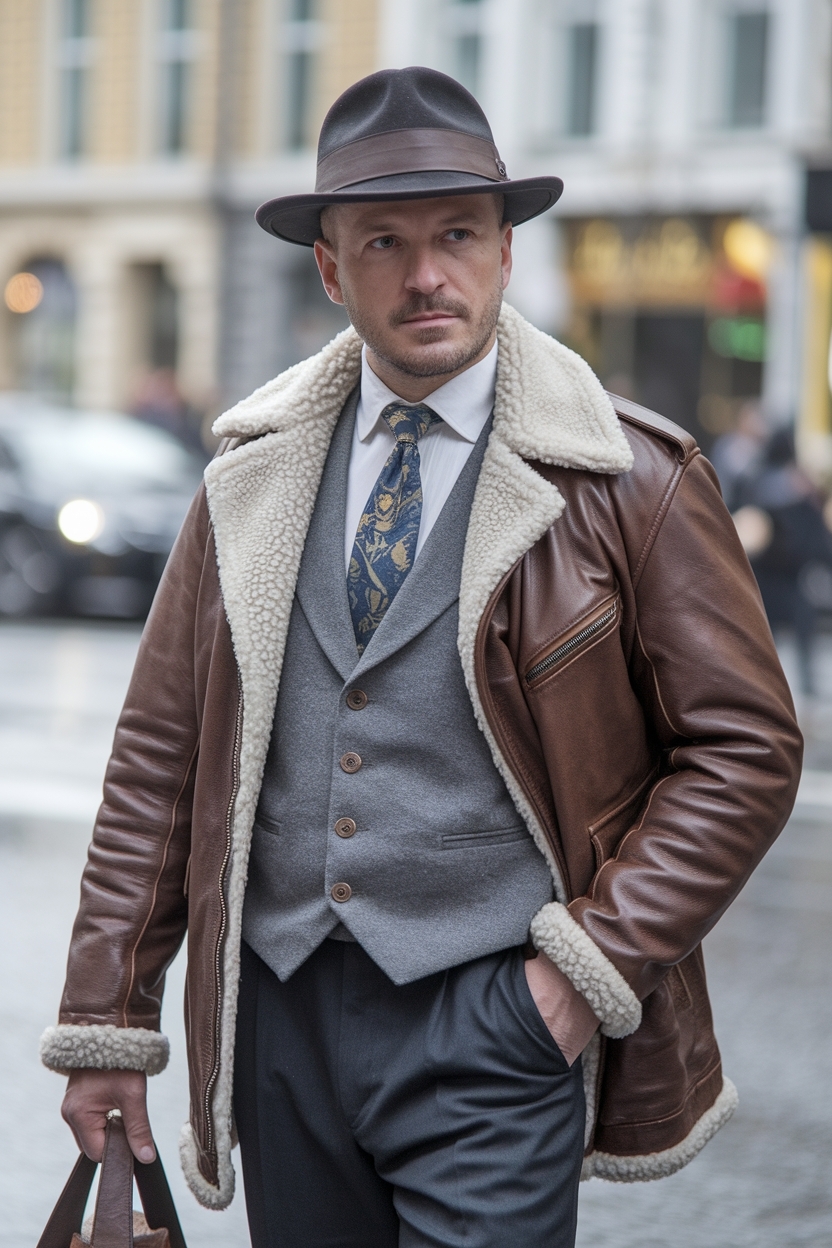 Classic Vintage Leather Jacket Outfit Men Will Adore outfit idea