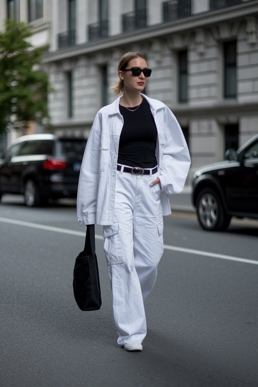 White Cargo Pants Outfit Street Styles You Must Try outfit idea