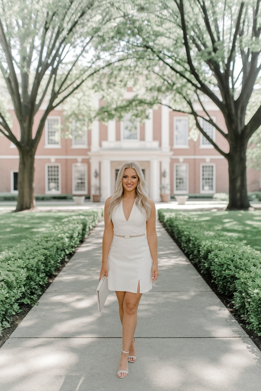 White Graduation Dress College Classy: Celebrate in Style outfit idea