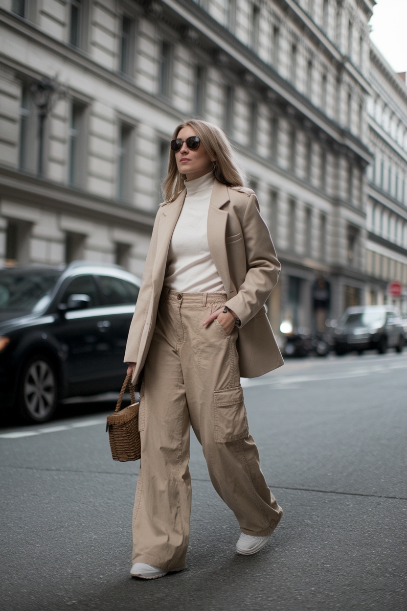 Wide Leg Cargo Pants Outfit for a Contemporary Vibe outfit idea