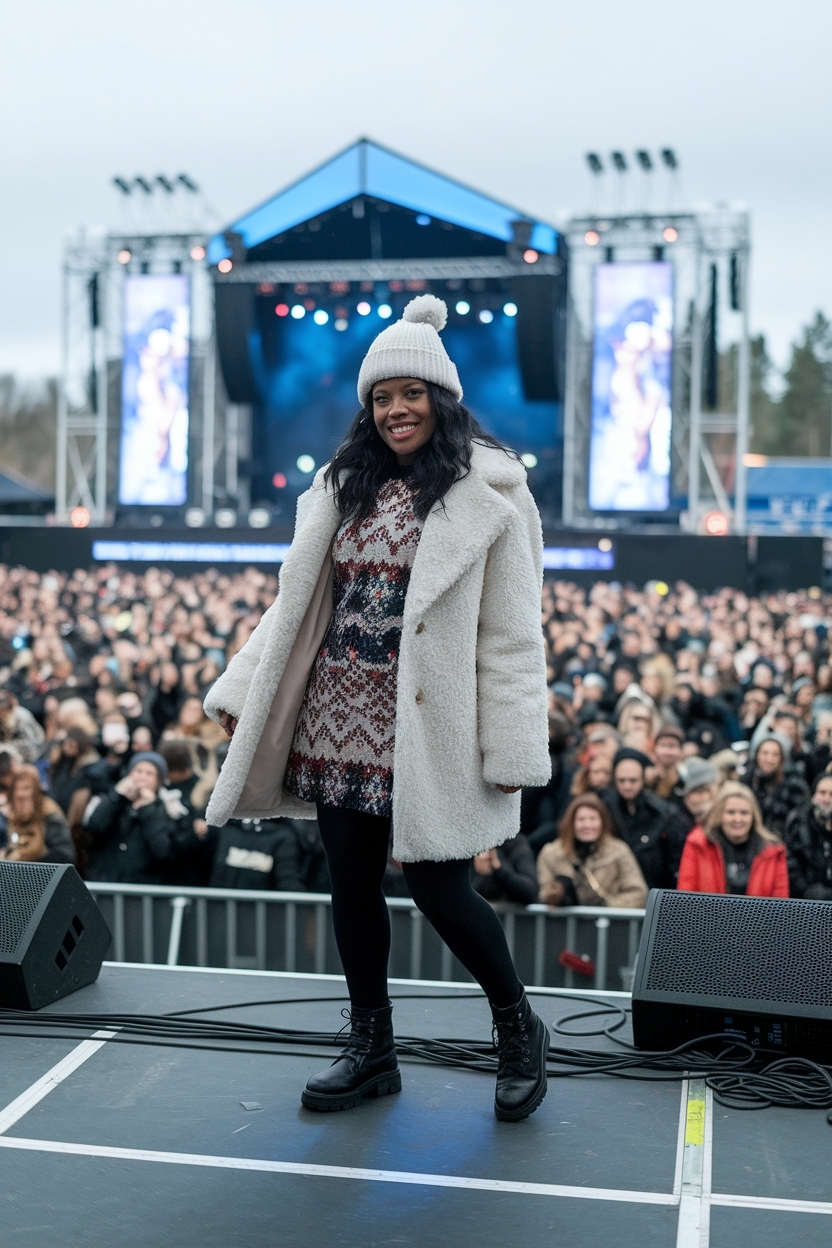 Winter Concert Outfit Black Women: Music-Ready Denim outfit idea