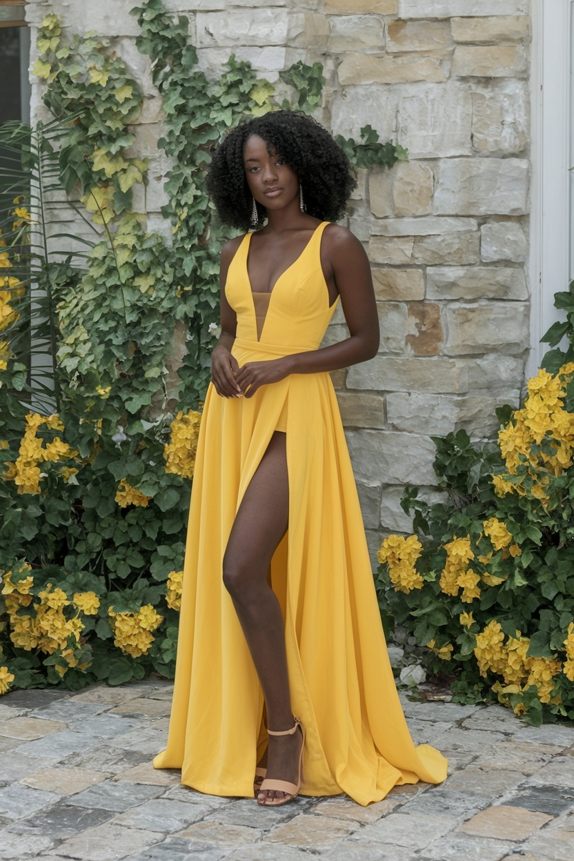 Yellow Prom Dresses for Black Women: Bright and Beautiful outfit idea