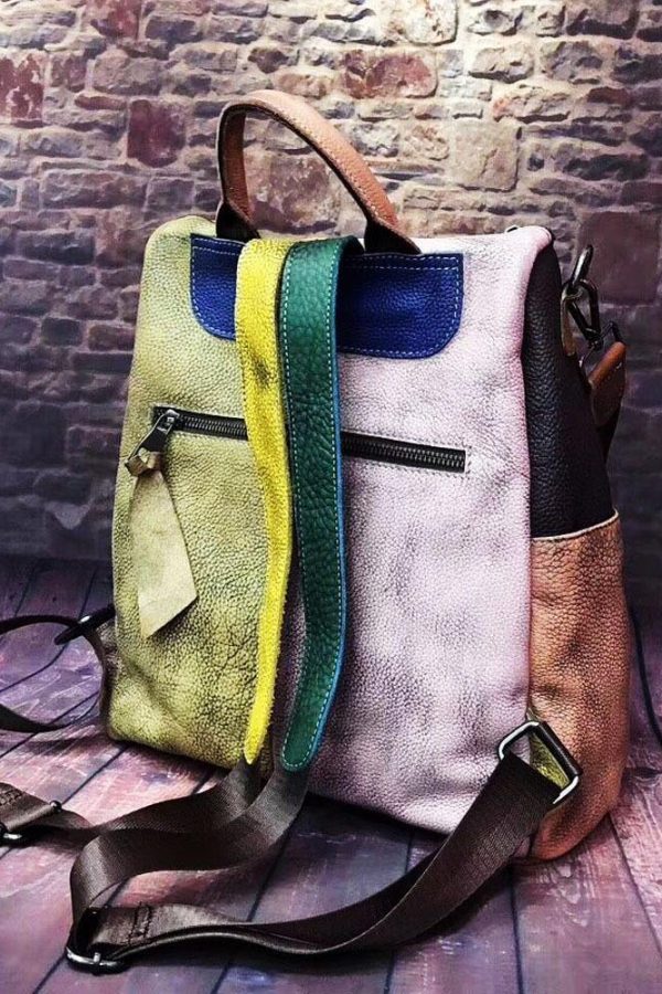 2025 Fashion Retro Handbag Backpack Genuine Leather Female Bag