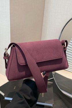 2025 New Autumn And Winter Stylish Purple Suede Hobo Bag