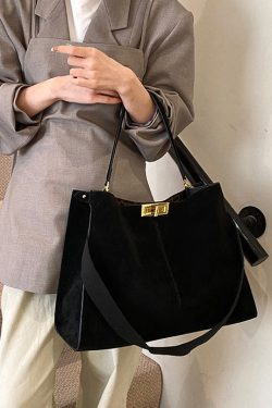 2025 New Autumn Winter Coffee Large Capacity Suede Shoulder Bag