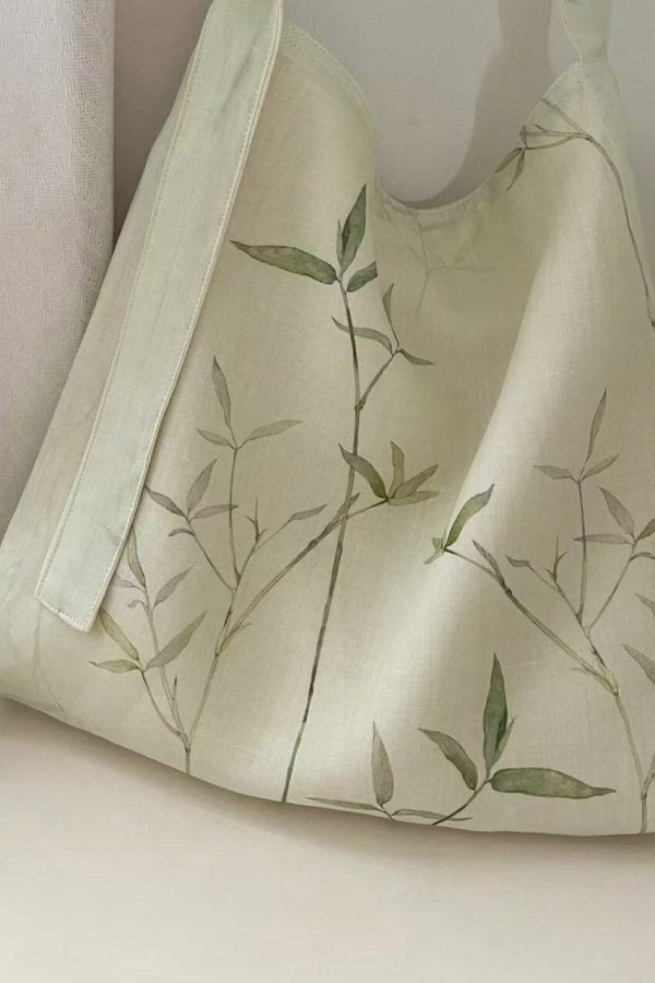 2025 New Bamboo Leaf National Style Canvas Shoulder Crossbody Bag