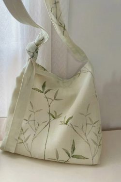 2025 New Bamboo Leaf National Style Canvas Shoulder Crossbody Bag