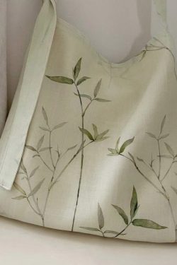 2025 New Bamboo Leaf National Style Canvas Shoulder Crossbody Bag