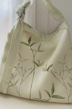 2025 New Bamboo Leaf National Style Canvas Shoulder Crossbody Bag