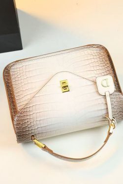 2025 New Beige Embossed Durable Calf Leather Tote Handbag