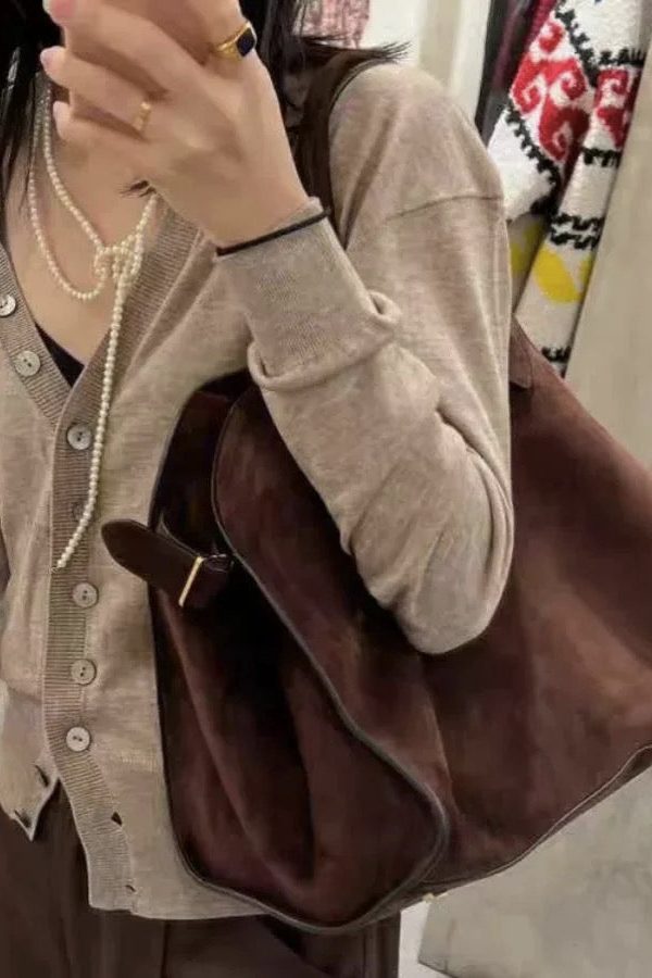 2025 New Brown Large Capacity Capacity Handbag