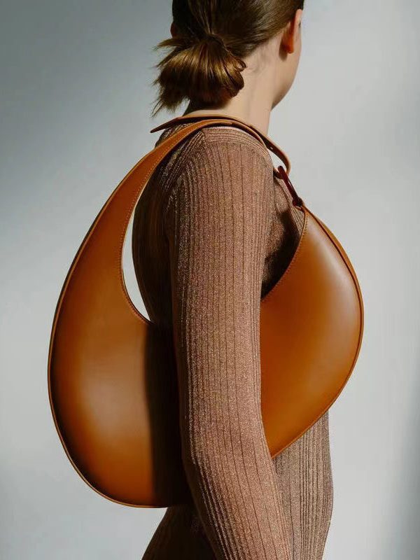 2025 New Brown Versatile Oval Large Capacity Shoulder Bag