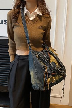2025 New Casual Denim Large Capacity Shoulder Bag