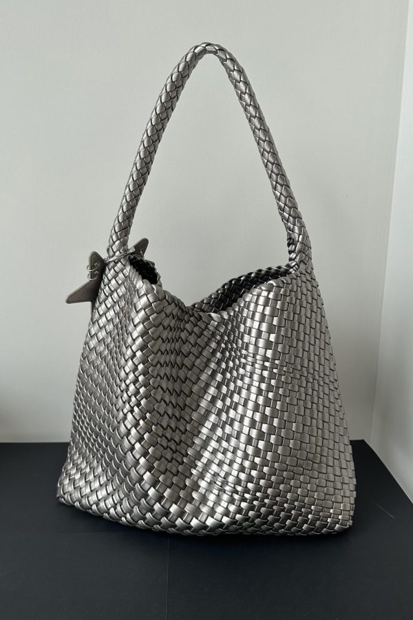 2025 New Champagne Faux Leather Large Capacity Bucket Bag