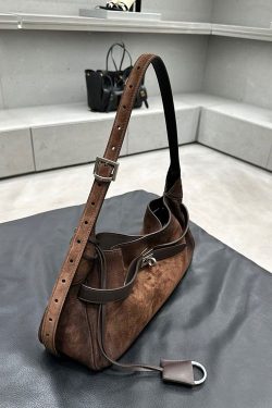 2025 New Coffee Durable Suede Shoulder Bag