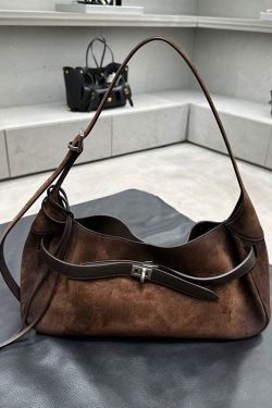 2025 New Coffee Durable Suede Shoulder Bag