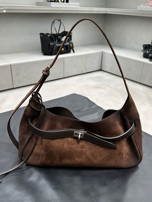 2025 New Coffee Durable Suede Shoulder Bag