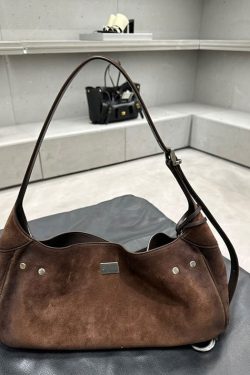 2025 New Coffee Durable Suede Shoulder Bag