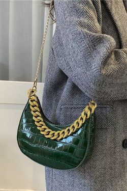 2025 New Fashionable Green Chain Shoulder Crossbody Bag