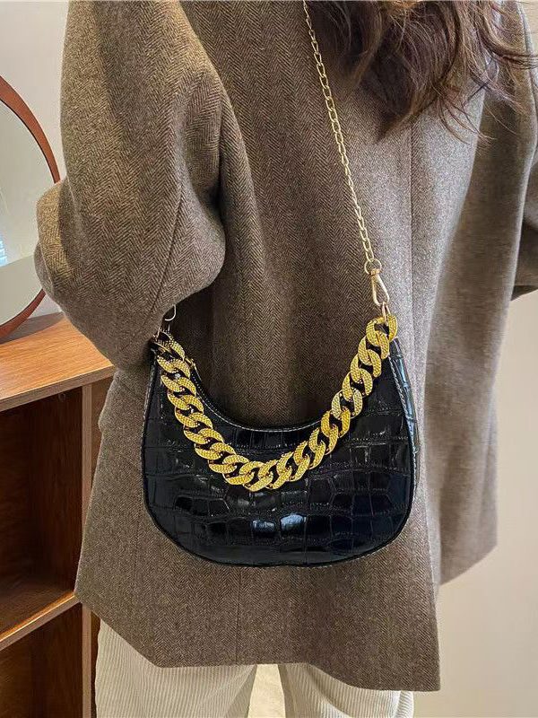 2025 New Fashionable Green Chain Shoulder Crossbody Bag