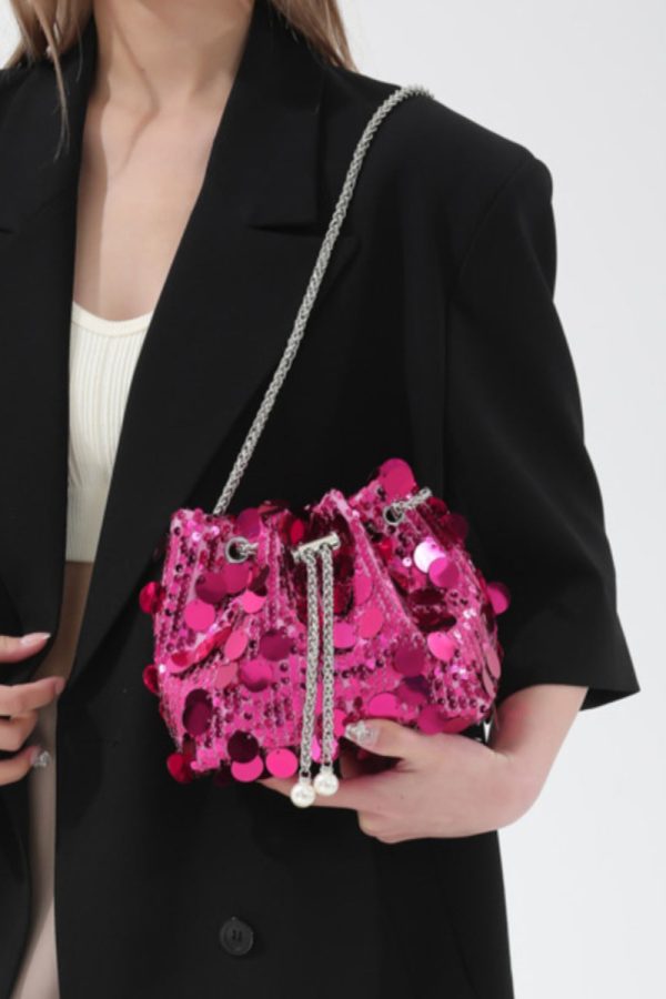 2025 New Gold Sequin Chain Crossbody Bag