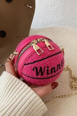 2025 New Korean Versatile Rose Shoulder Chain Faux Fur Round Bag