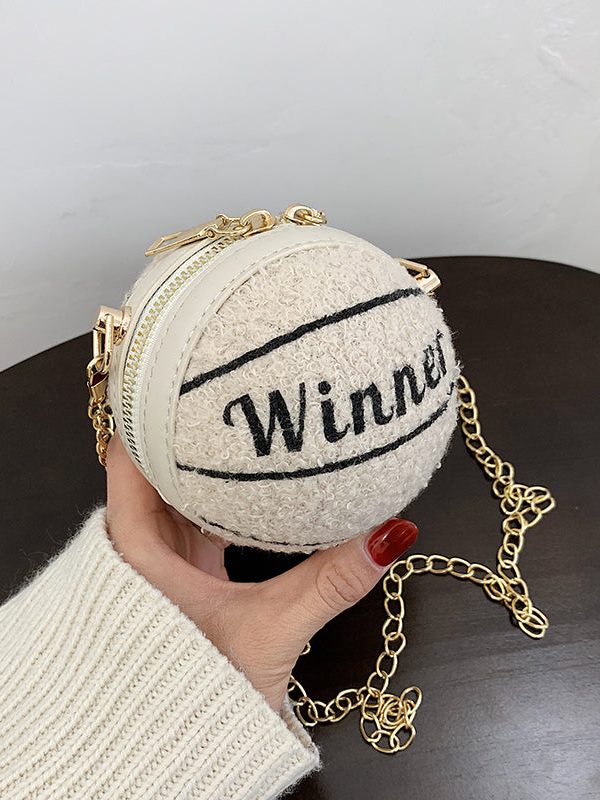 2025 New Korean Versatile Rose Shoulder Chain Faux Fur Round Bag