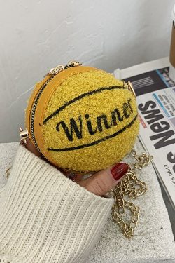 2025 New Korean Versatile Rose Shoulder Chain Faux Fur Round Bag