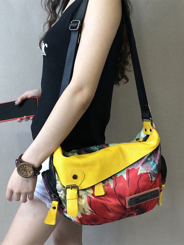 2025 New Large Capacity Original Ethnic Style Printed Fabric Bag