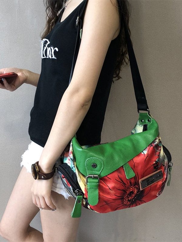 2025 New Large Capacity Original Ethnic Style Printed Fabric Bag