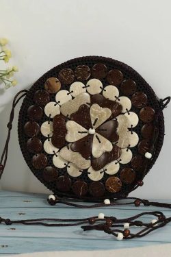 2025 New Original Coffee Weaving Messenger Bag